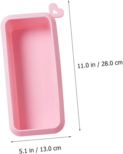 Miniatura 8 de Rectangular Silicone Cake Mold Non-stick Household Baking Loaf Pan for Toast Bread DIY Cakes Easy Clean Pink