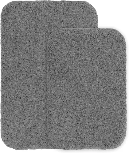 Miniatura 38 de VANZAVANZU Alfombras de Baño Antideslizantes Ultra Suaves Absorbentes de Microfibra Esponjosas Gruesas Alfombras de Baño Lavables a Máquina Gris