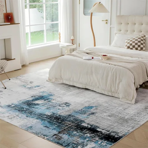 Miniatura 131 de Syalife 4x6 Alfombra Lavable para Área, Ultra Suave Antideslizante, Pila Baja, Alfombra Vintage Resistente a Manchas para Sala de Estar, Alfombra