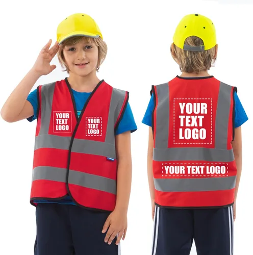 Miniatura 22 de AYKRM Chaleco de alta visibilidad para niños chaleco de seguridad reflectante de alta visibilidad Verde