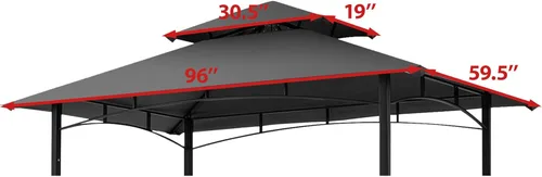 Miniatura 2 de Coastshade - Cubierta de repuesto para cenador de parrilla modelo #L-GG001PST-F, toldo de barbacoa de 8x5, solo para cenadores de parrilla (gris)