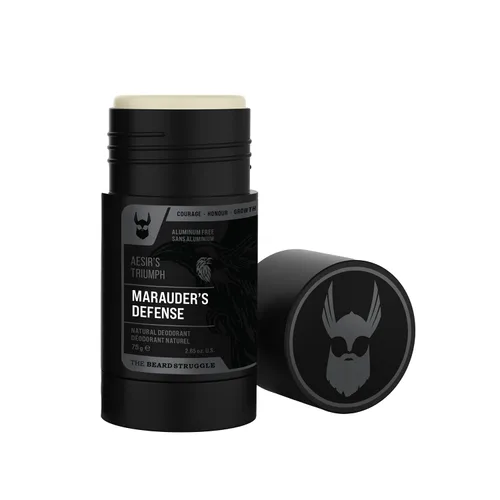 The Beard Struggle Marauder's Defense - Desodorante con infusión de carbón natural para hombres, sin aluminio, colección Platino, Aesir's Triumph -