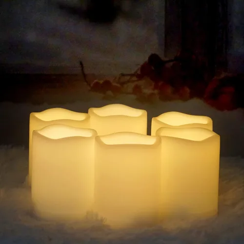 Miniatura 4 de CANDLE CHOICE Velas LED sin flama, impermeables, de pilas, para exteriores, con control remoto y temporizador, luz blanca parpadeante de resina