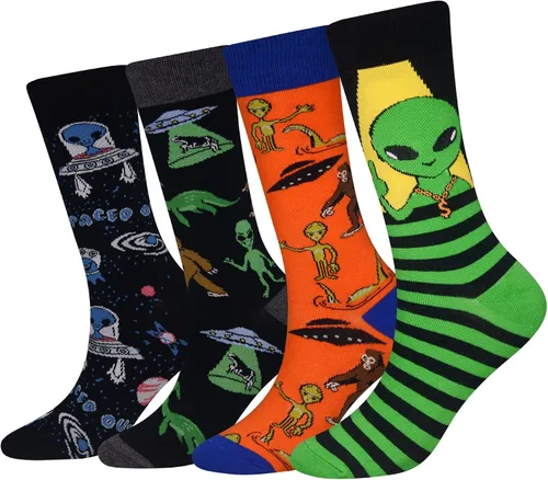 – Calcetines de caña corta casuales para hombre, de algodón, con motivo de animales, alocados y divertidos, 5 pares