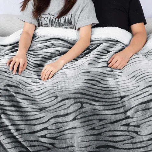 Miniatura 2 de MACEVIA Manta Decorativa de Forro Polar Sherpa para Sofá, Manta de Cebra 3D, Mullida, Gruesa, Cálida, Reversible, Acogedora, Cómoda, Súper Suave