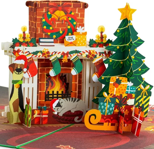 Miniatura 13 de Paper Love Tarjeta de Navidad desplegable 3D, automóvil, regalo para Navidad o vacaciones, cubierta de 5 x 7 pulgadas, incluye sobre y etiqueta