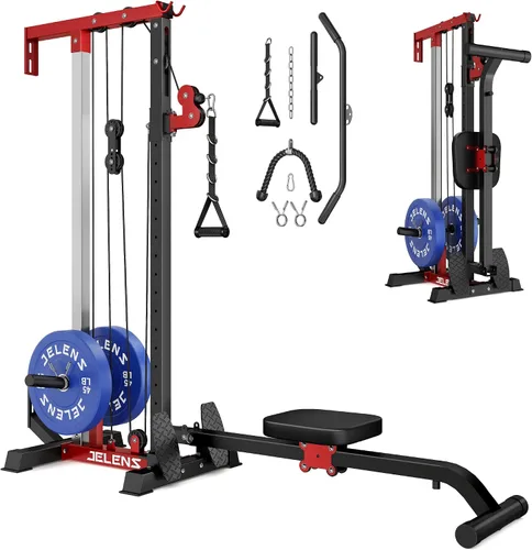 Miniatura 15 de JELENS RC01 - Máquina plegable LAT desplegable con asiento ajustable, estación de cable de montaje en pared con 16 posiciones ajustables, máquina