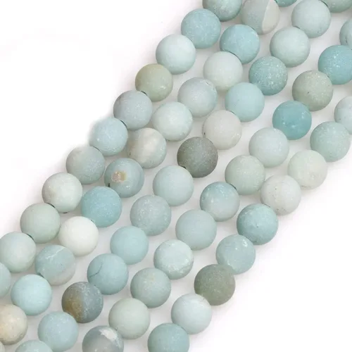 Miniatura 61 de GEM-Inside - Cuentas redondas de ágata de ónix azul claro natural de 0.394 pulgadas (0.394 in) con agujero grande para hacer joyas, suministros