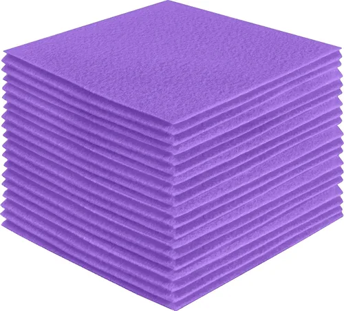 Miniatura 132 de FabricLA Hojas de fieltro acrílico para manualidades, cuadrados de fieltro precortados suaves de 4 x 4 pulgadas (3.9 in x 3.9 in), utiliza hojas
