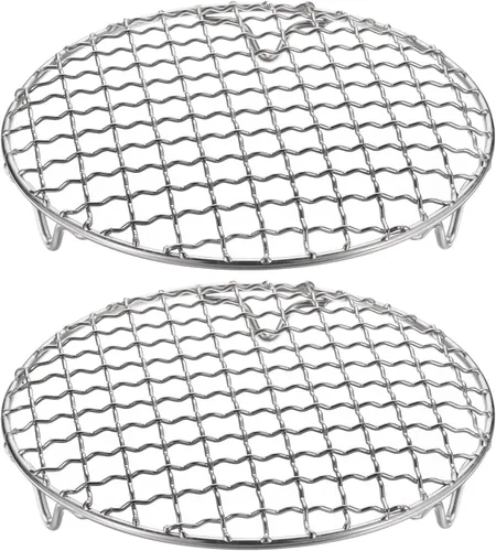 Miniatura 11 de HARFINGTON Rejilla Redonda de Cocina de 6.5 Pulgadas de Acero Inoxidable 201 con Alambre Cruzado para Barbacoa, Parrilla, Cocina, Horneado, Ahumado