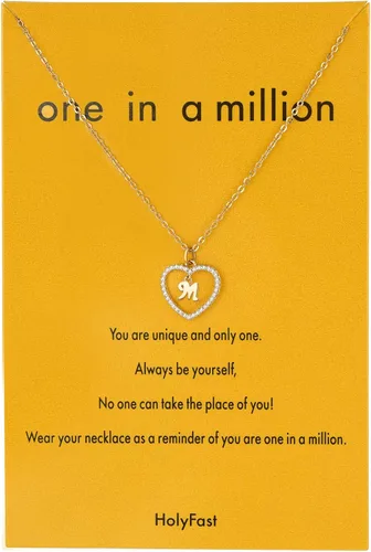 Miniatura 2 de HolyFast - Collar con colgante de corazón de circonita, con diseño de corazón y letra de la A a la Z, para San Valentín
