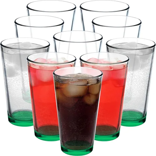 Miniatura 8 de DISCOUNT PROMOS Juego de 10 vasos de cerveza de 16 onzas, paquete a granel, cristalería resistente para restaurantes, base gruesa y paredes, En