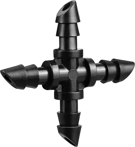 Accesorios cruzados de riego por goteo de 1/4 pulgadas, 45 piezas de riego cruzado de púas de 4 vías para tubos de goteo de 1/4 pulgadas, línea de