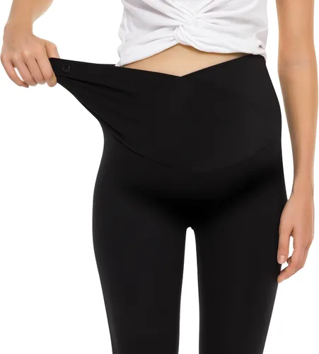 Miniatura 2 de YOKGO Maternidad - Embarazo para mujer, bolsillos cortos de yoga - Panel completo para entrenamiento sobre el vientre para embarazadas