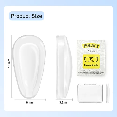 Miniatura 3 de Almohadillas de nariz para gafas, almohadillas antideslizantes de 3,2 mm con cojines de bolsa de aire elevada, almohadillas nasales adhesivas