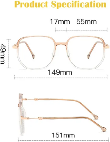Miniatura 7 de Lentes de lectura portátiles a la moda para mujer, anti luz azul, cuadrados, con bloqueo de luz azul, portátiles ultraligeros (negro, 0)