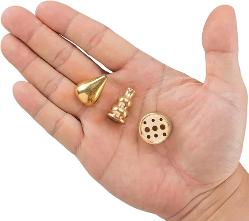 Miniatura 8 de Soporte de incienso de latón de 3 estilos, quemador de cono de incienso, soporte de bobina de incienso, soporte para palo de incienso (6 piezas)