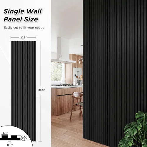 Miniatura 3 de SMARTSTANDARD 1 pieza panel de pared de madera de muestra, paneles de madera acanalada 3D para decoración de pared interior, paneles de madera Roble