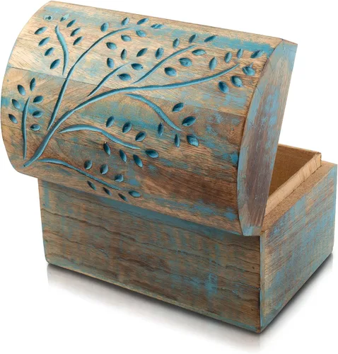 Grandes ideas de regalo de cumpleaños joyero y organizador de madera decorativo hecho a mano, cofre del tesoro de recuerdo, caja de reloj y