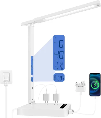 Miniatura 3 de karidi Lámpara de Escritorio LED Regulable Lámpara de Mesa con Puerto de Carga USB, 5 Modos de Iluminación, Control Sensible, Luz de Escritorio