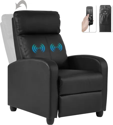 Silla de masaje eléctrica, sillón reclinable para sala de estar, sillón reclinable de masaje, silla de masaje de cuero ajustable con control remoto,