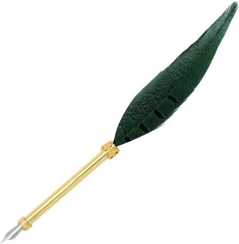 Miniatura 12 de Gullor Pluma de pluma vintage, pluma de inmersión de plumas naturales con caja de regalo, negro y marrón