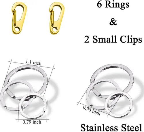 Miniatura 2 de Clips para placa de identificación para perro, paquete de 2 unidades, clip rápido de acero inoxidable 304 de varios tamaños con anillos/soporte