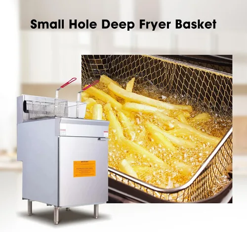 Miniatura 6 de Paquete de 4 cestas de acero inoxidable para freidora con asas antideslizantes, 13.25 x 6.5 x 6 pulgadas, cestas de papas fritas de grado comercial