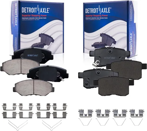 Miniatura 88 de Detroit Axle - Pastillas de freno traseras para Honda Odyssey 2011-2017 Pilot 2007-2013 MDX 2010-2013 ZDX 2010-2013 Pastillas de freno de cerámica
