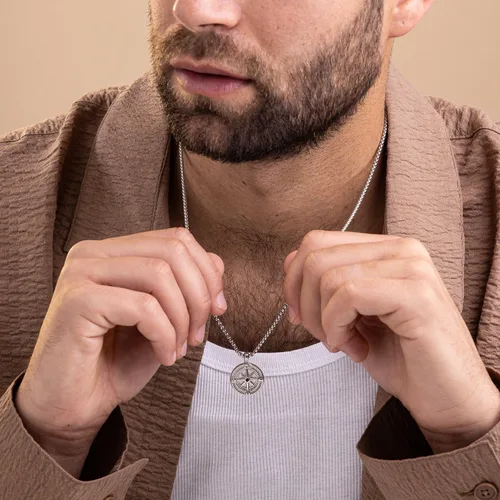 Miniatura 25 de Galis Collar para hombre, collar de cadena de plata de acero inoxidable de alta calidad para hombres, no se deslustra, cadenas para hombres