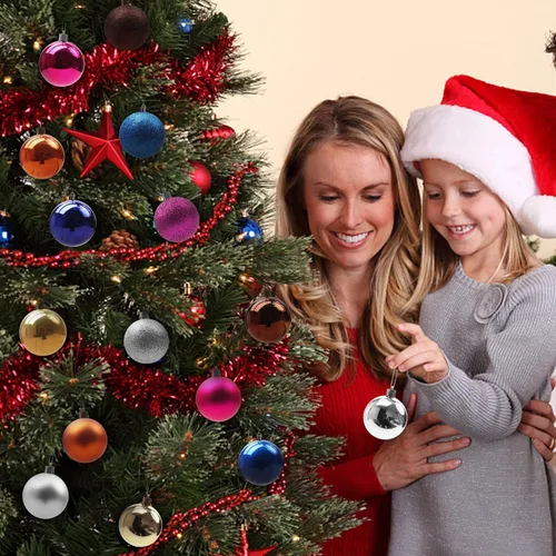 Miniatura 5 de 24 bolas decorativas de Navidad para árbol de Navidad, adornos de bolas inastillables de Navidad, bolas colgantes de Navidad para decoración