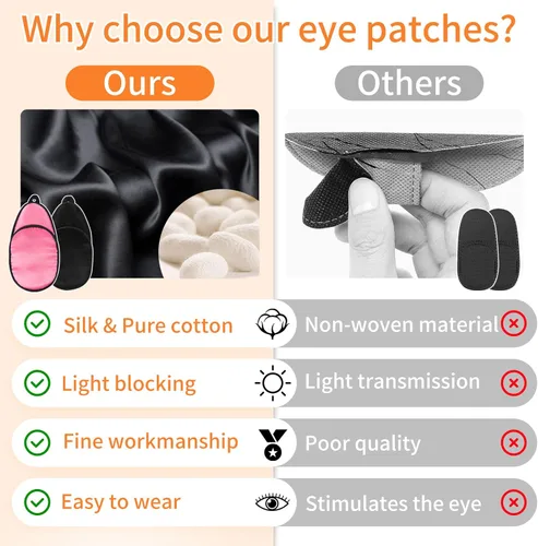 Miniatura 5 de eZAKKA Parches para ojos para adultos, parche para anteojos, parche médico de seda para parches de ojo vago para mujeres con ambliopía, estrabismo