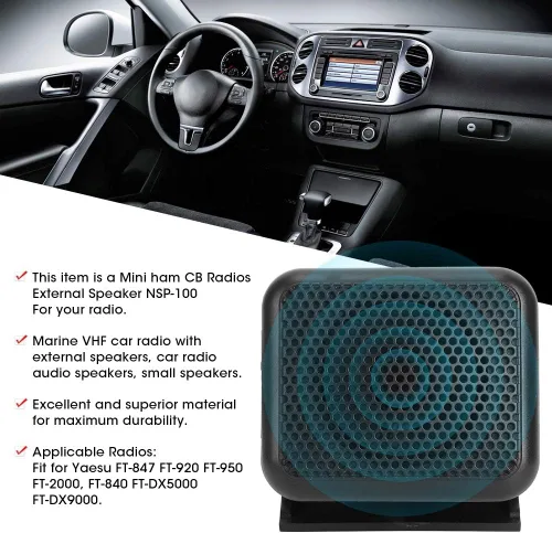 Miniatura 2 de Ciciglow Mini altavoz externo rectangular del alto rendimiento NSP-100 para la radio del CB, FT-847 FT-920 FT-950 FT-2000