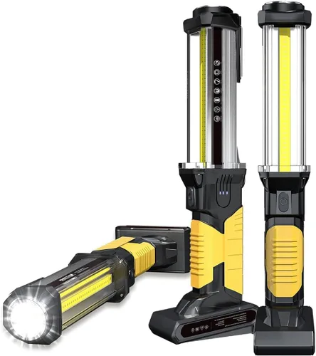 Miniatura 8 de WARSUN - Luz de trabajo LED COB recargable, magnética, manos libres con gancho, IPX4 impermeable para reparación de garaje, regalos para hombres