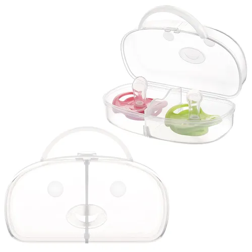 Miniatura 9 de Accmor Funda para chupete, contenedor para chupete puede almacenar 2 chupetes, funda para chupete de bebé para viajes, sin BPA, transparente