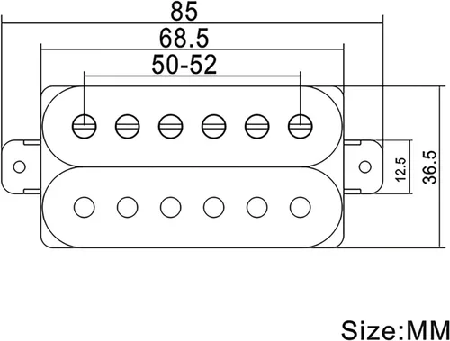 Miniatura 5 de SAPHUE Alnico 2 Pastilla de Guitarra Eléctrica N-50 7-8K/B-52 8-9K Humbucker Alnico II Pickup Repuestos de guitarra de doble bobina (negro)