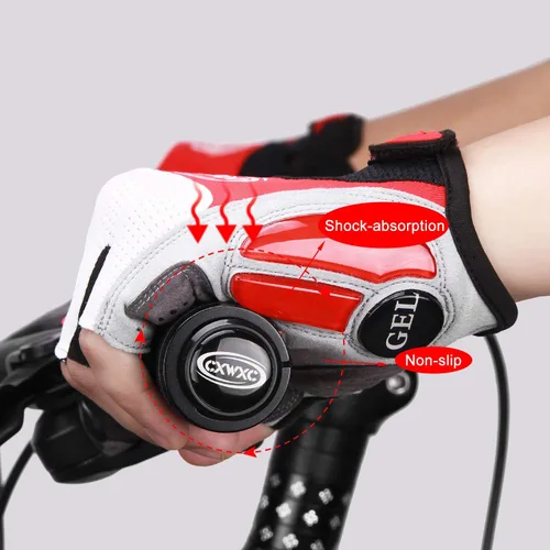 Miniatura 19 de CXWXC Guantes de ciclismo para hombres y mujeres – Guantes de ciclismo transpirables de gel para bicicleta de montaña – Guantes antideslizantes
