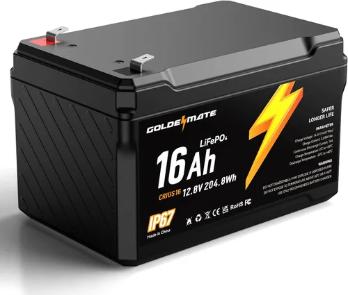 Miniatura 12 de GOLDENMATE Batería LiFePO4 de 12V 20Ah, impermeable IP67, batería de litio de 12V con más de 5000 ciclos profundos, BMS incorporado, celda