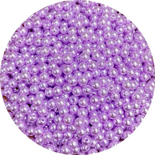 Miniatura 32 de 400 cuentas de perlas de satén de 0.315 pulgadas (0.315 in) redondas sueltas de plástico para hacer joyas, aretes, pulseras, collares, llaveros