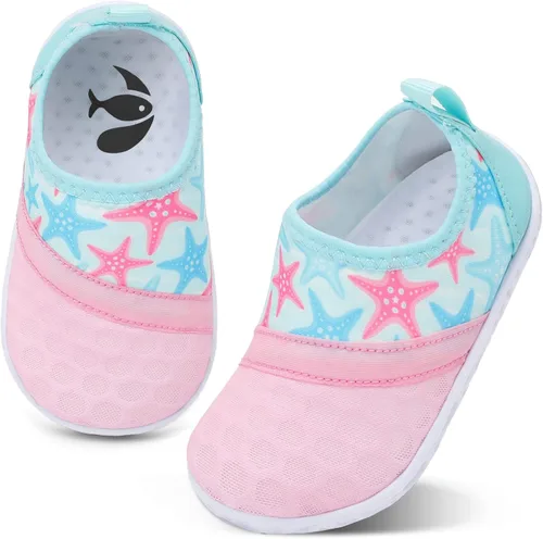 shopUAL Zapatos de agua para niños y niñas, calcetines acuáticos para la playa, zapatos de agua descalzos para caminar, zapatos de agua de secado