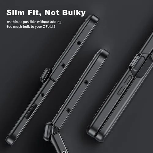 Miniatura 6 de Funda para Samsung Z-Fold-5: [Soporte oculto] [Carga inalámbrica] Funda delgada con protección de bisagra ligera con protector de pantalla - Funda