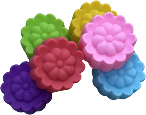 Miniatura 30 de 36 PCS Moldes para Hornear en Forma de Flor de Silicona Grado Alimenticio Antiadherente Mini Bandejas para Cupcakes, Pudines, Chocolates