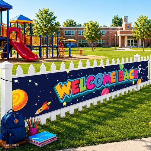 Miniatura 5 de Welcome Back Banner For School - Pack of 1, 120x20 Inch Welcome Back Decorations, Classroom Decor First Day of School Sign Back To School