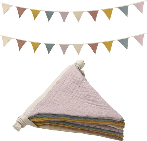 Miniatura 10 de Oudain 2 Piezas Banderines de Bandera Gallardete Guirnalda de Guardería Banderines Triangulares de Empavesado Decoración de Pared Banner para Sala