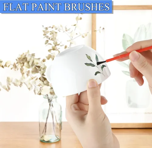 Miniatura 4 de Prasacco Juego de 100 pinceles de pintura, pinceles de plástico para niños para óleo y acuarela, kit de pintura de detalles coloridos