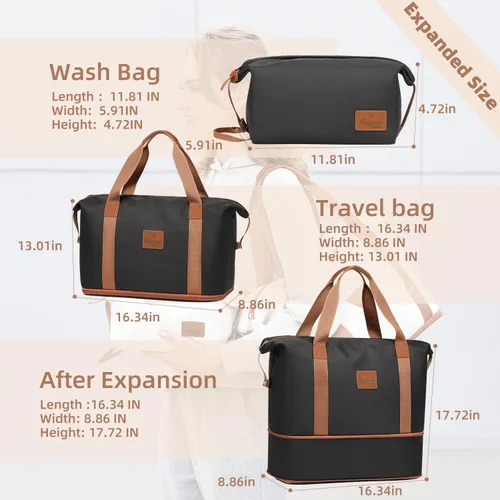 Miniatura 5 de imiomo Bolsa de viaje para gimnasio, bolsas de fin de semana para mujer, bolsa grande para noche, bolsa de hospital deportiva