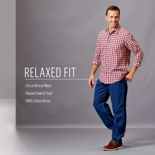 Miniatura 8 de Wrangler Authentics Jeans clásicos para hombre, corte holgado, con 5bolsillos, de algodón