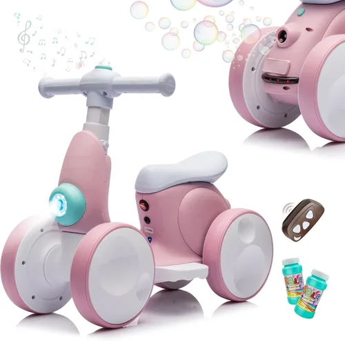 Miniatura 10 de JoyRydz Bicicleta de Equilibrio Eléctrica de 6V para Bebés con Máquina de Burbujas, Bicicleta de Equilibrio para Niños de 4 en 1 con Control Remoto