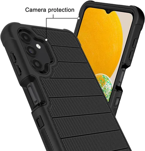 Miniatura 3 de Funda para Galaxy A13 5G, Samsung A13 5G con protector de pantalla HD [a prueba de golpes] 3 en 1 funda protectora duradera de PC y TPU para Samsung