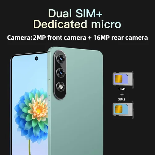 Miniatura 2 de Teléfono desbloqueado, pantalla de 6.56 pulgadas, 2G RAM y 64G ROM, cámara trasera de 16 MP, compatible con banda de frecuencia de tarjeta SIM dual